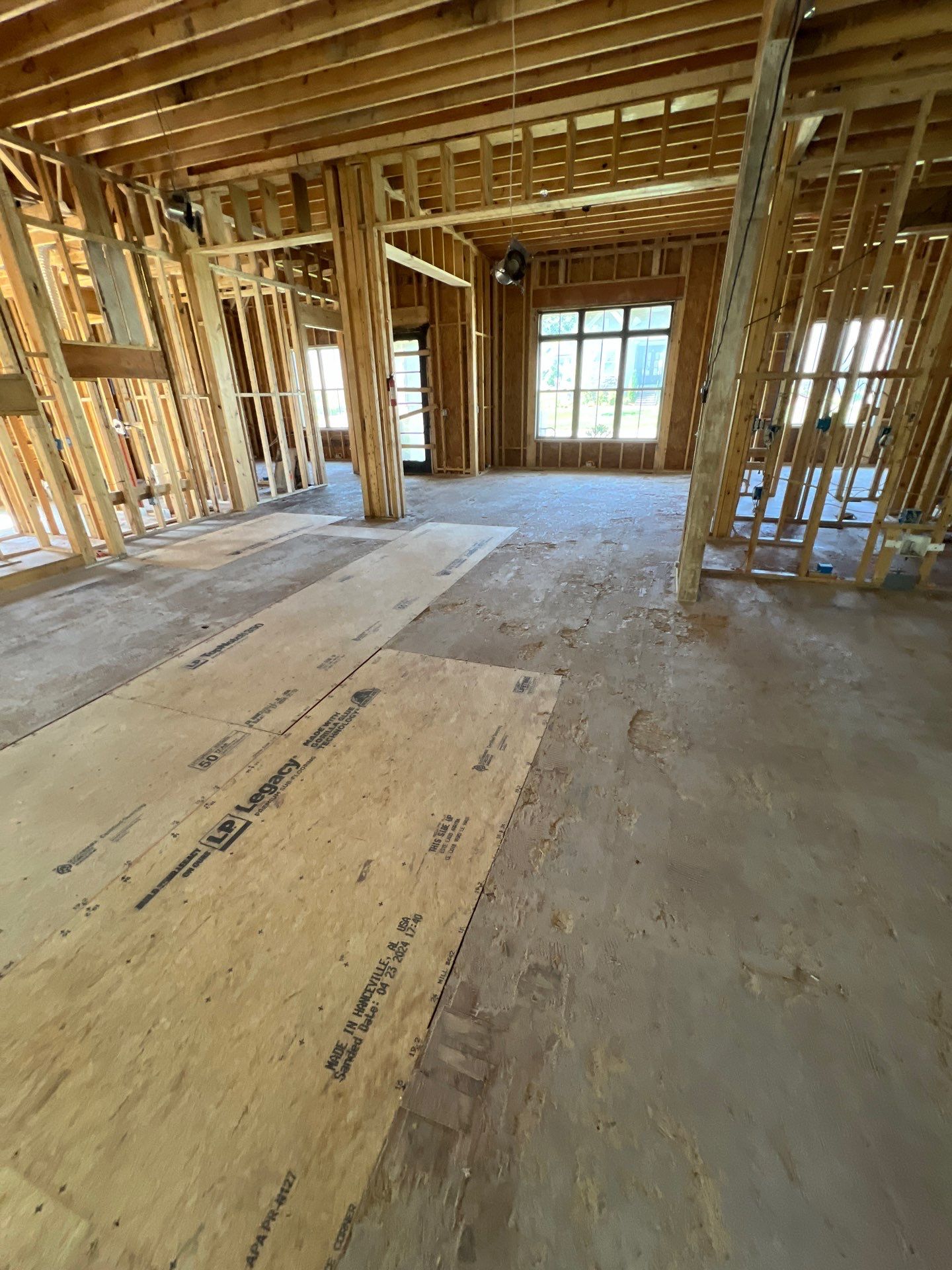 Interior framing of a full reconstruction project by IRS Rebuild